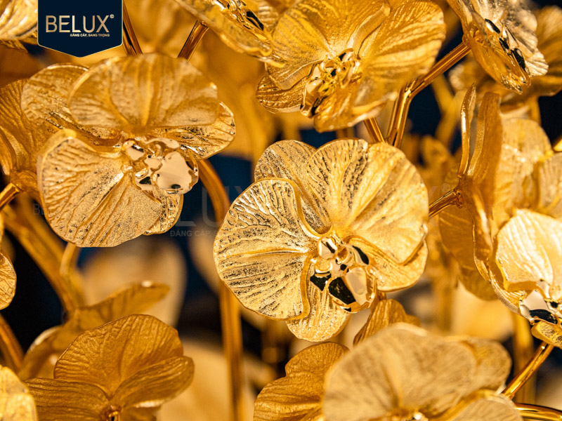 Chậu Lan Hồ Điệp 12 Cành Dát Vàng 24K